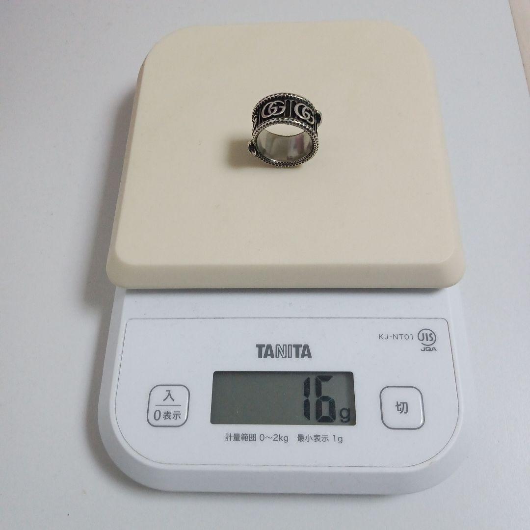 ✨【美品】GUCCI GGロゴスネークリング18号 メンズシルバー925