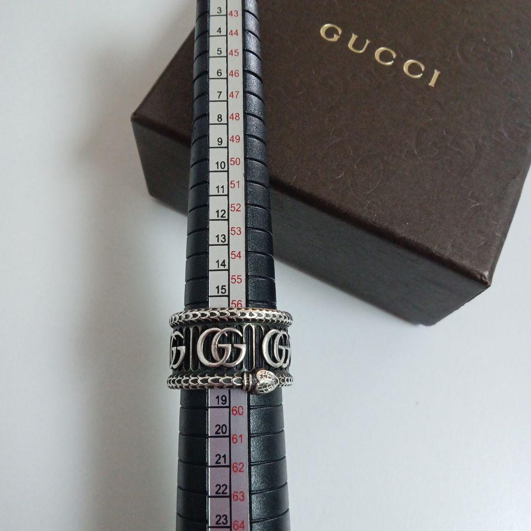 ✨【美品】GUCCI GGロゴスネークリング18号 メンズシルバー925