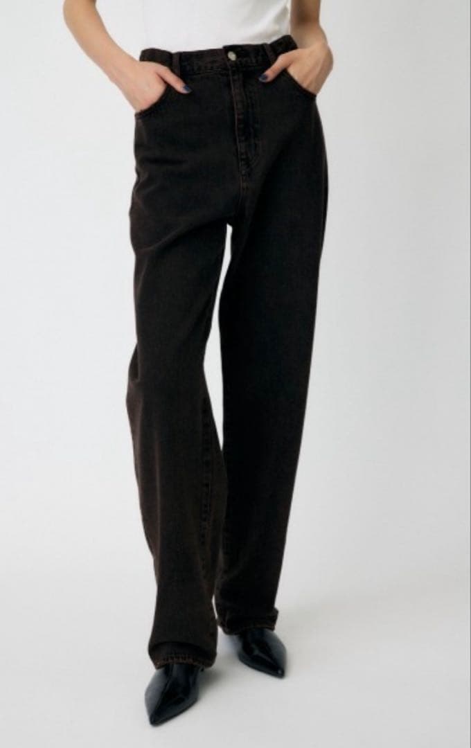 MOUSSY MIDRISE LOOSE テーパードデニム ブラウン