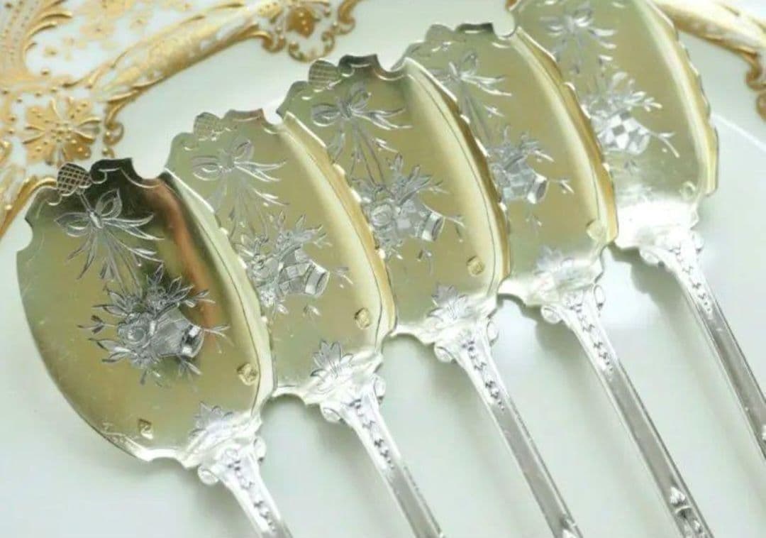 純銀 ③ ソリッドシルバー アイスクリームスプーン スターリングシルバー