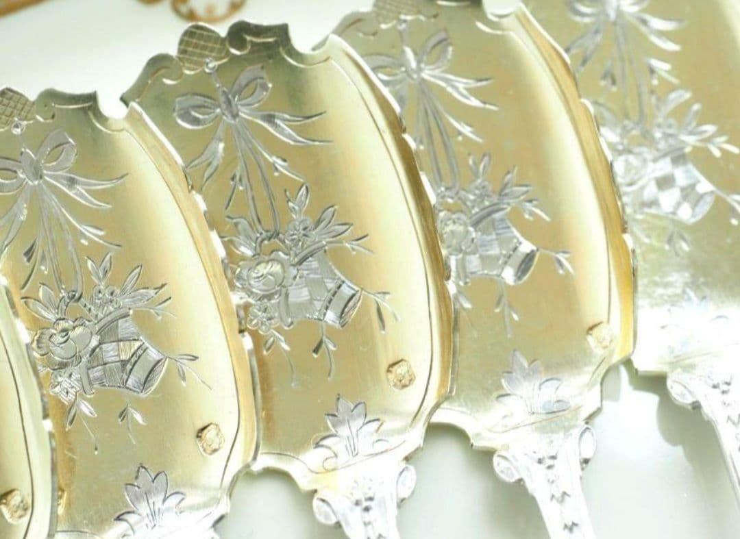 純銀 ③ ソリッドシルバー アイスクリームスプーン スターリングシルバー