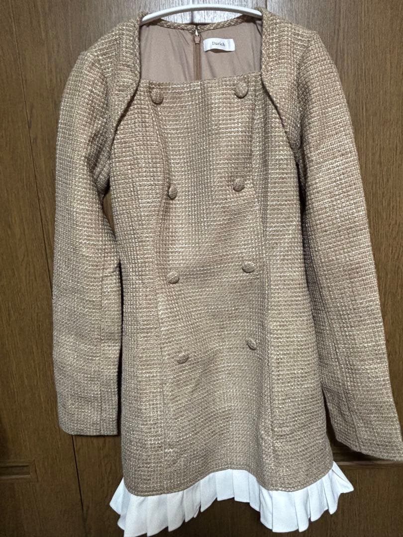 ☆ Darich プリーツドッキングツイードミニワンピース FLサイズ