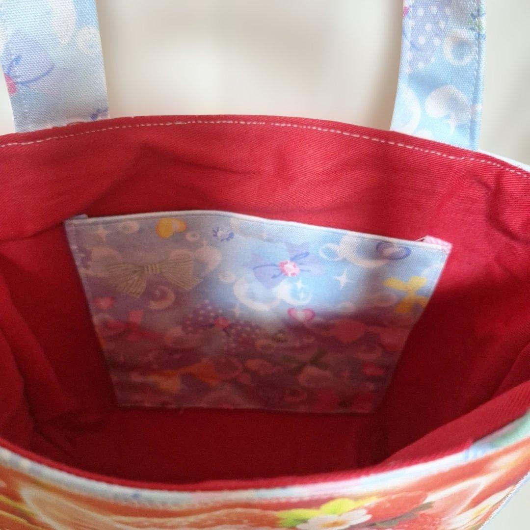 激レアねこパネル生地　ハンドメイド　ミニバック　布バスケット