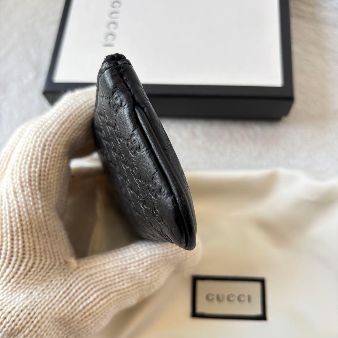 グッチ GUCCI ケース 小銭入れ マイクロ グッチッシマ ブラック 黒