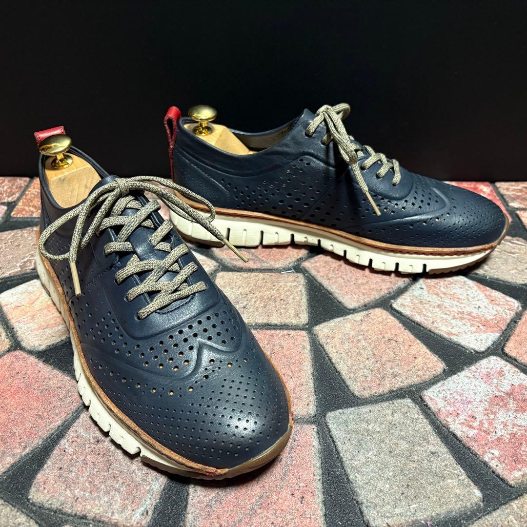 コールハーン　ゼログランド スニーカー パーフォレーション 26cm ネイビー