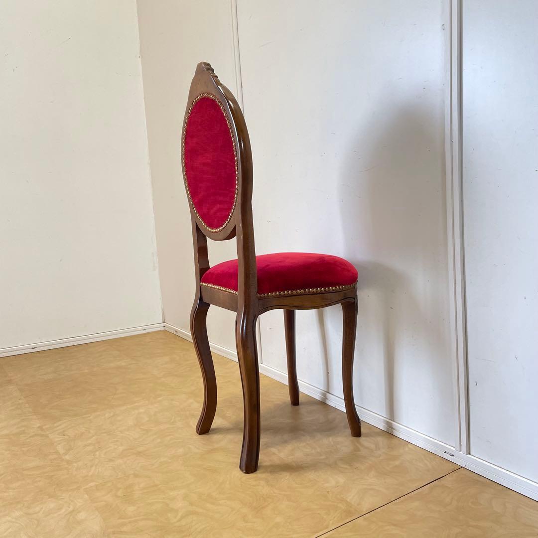 アンティーク調 猫脚チェア① ロココ調 彫刻 鋲 椅子 イス ダイニングチェア