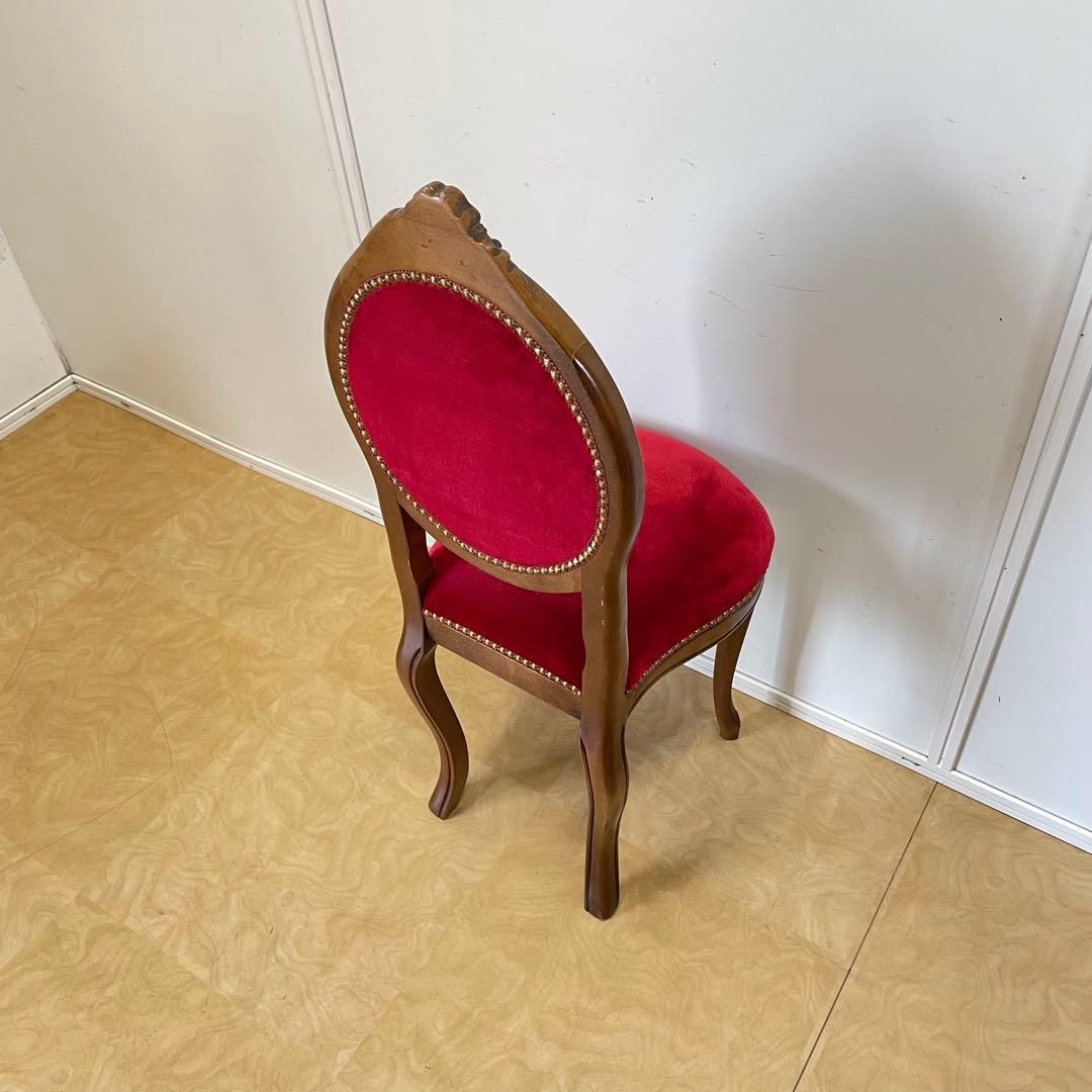 アンティーク調 猫脚チェア① ロココ調 彫刻 鋲 椅子 イス ダイニングチェア