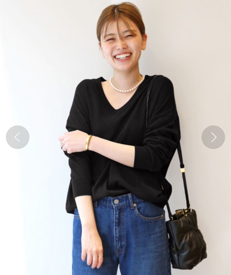 【未使用級✨】ドゥーズィエムクラス　Vネックプルオーバー コットンシルク