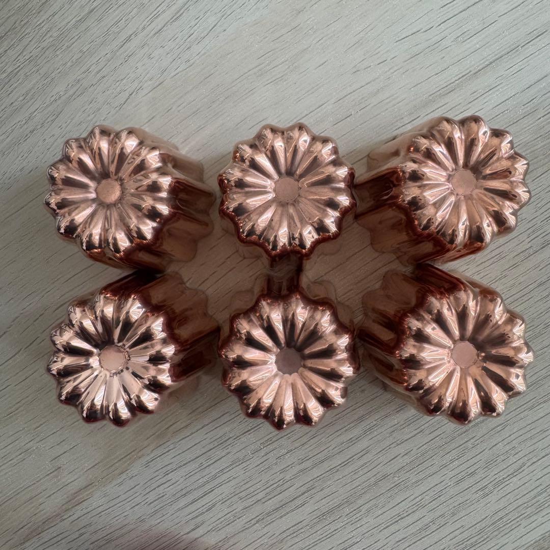 カヌレ発祥 バイヤルドラン 銅製カヌレ型 6個入