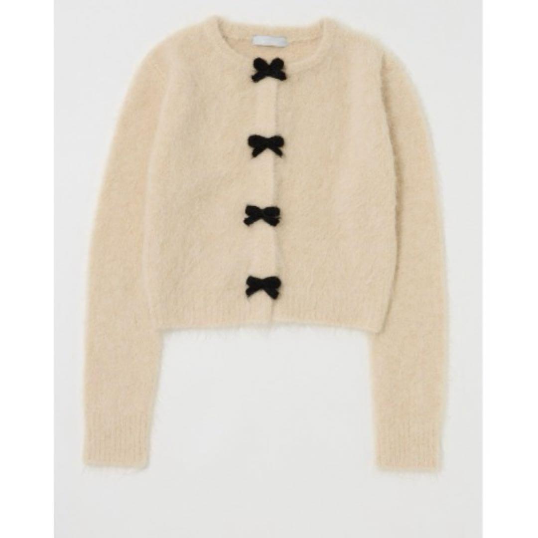 あ*様 MOUSSY FRONT RIBBON カーディガン