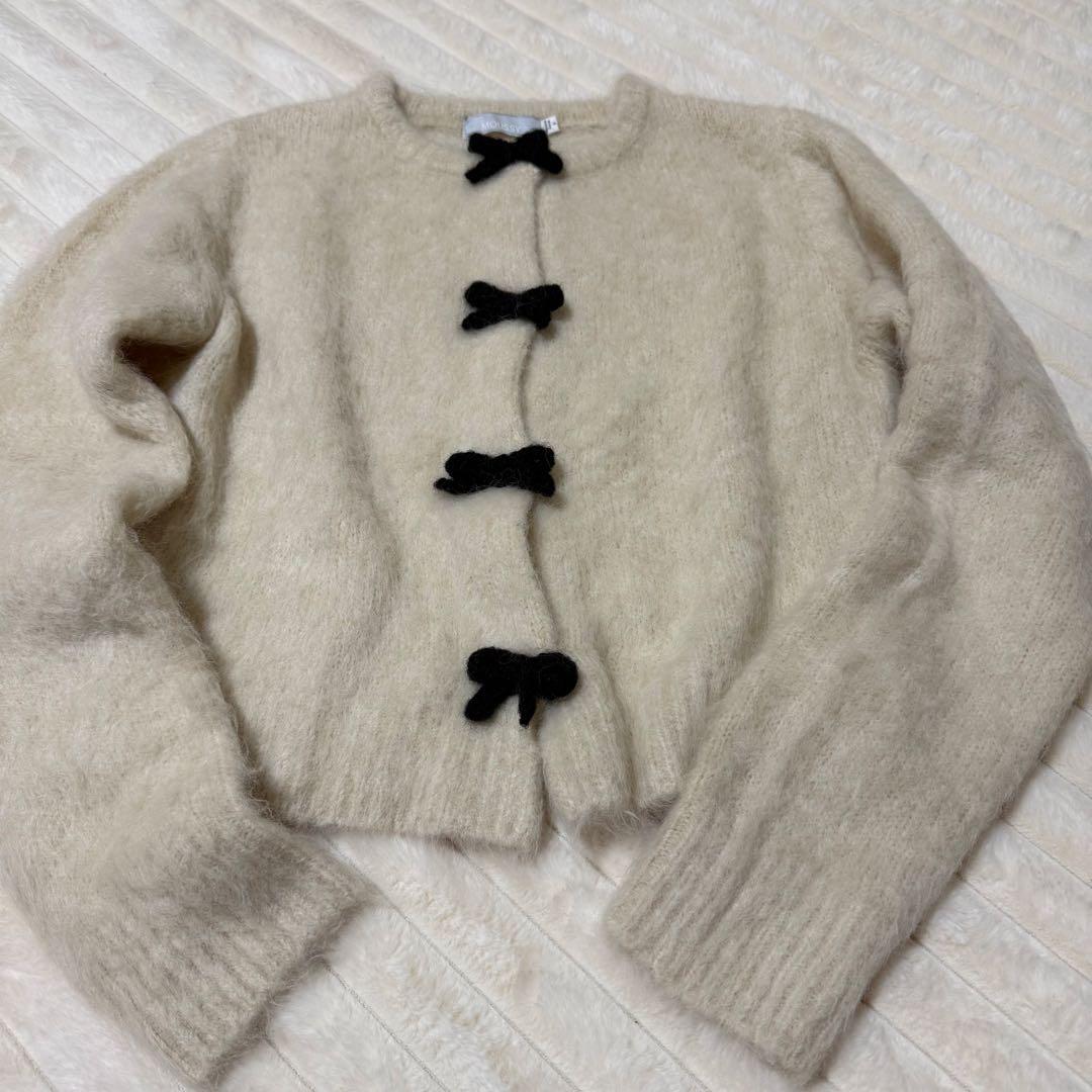 あ*様 MOUSSY FRONT RIBBON カーディガン