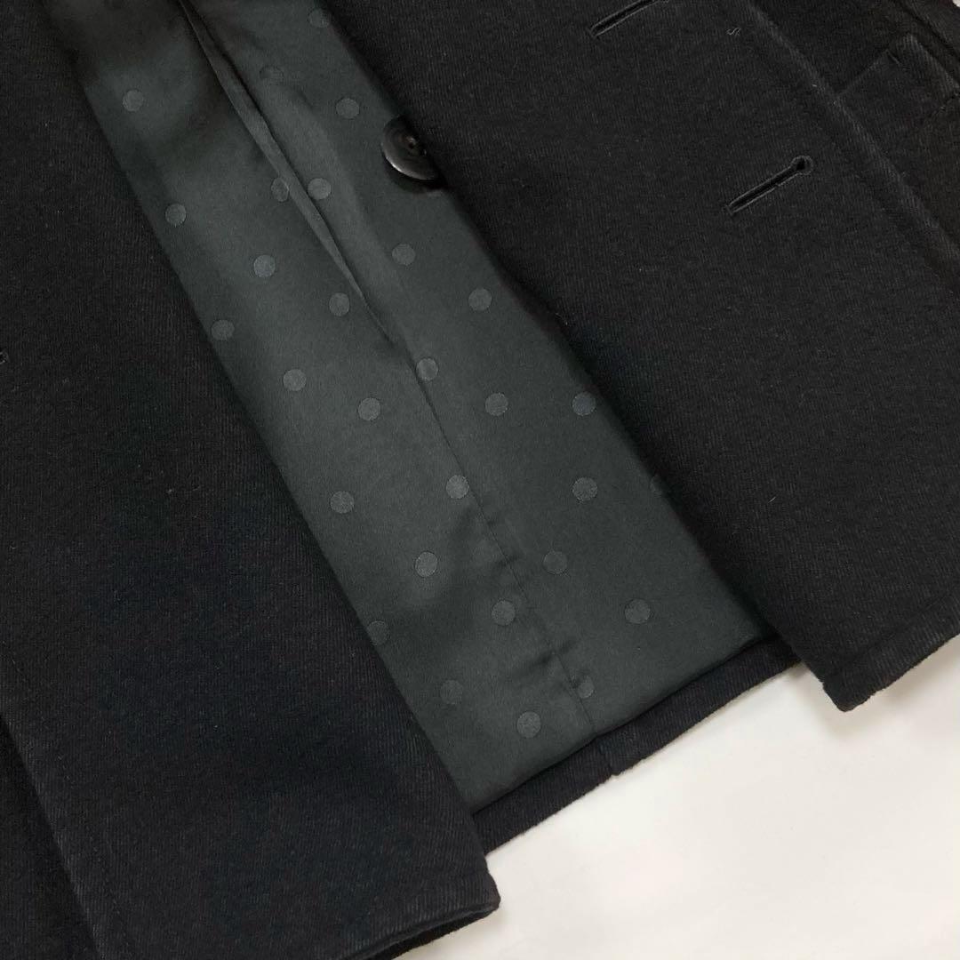 トリココムデギャルソン 16AW ウールコットン 丸襟 ダブルコート 黒Ｓ