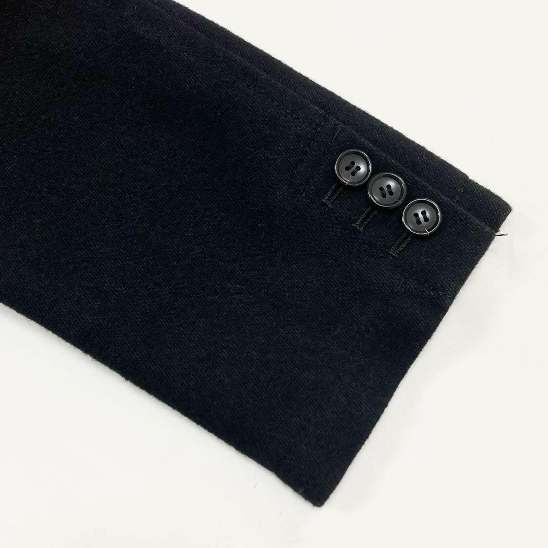 トリココムデギャルソン 16AW ウールコットン 丸襟 ダブルコート 黒Ｓ