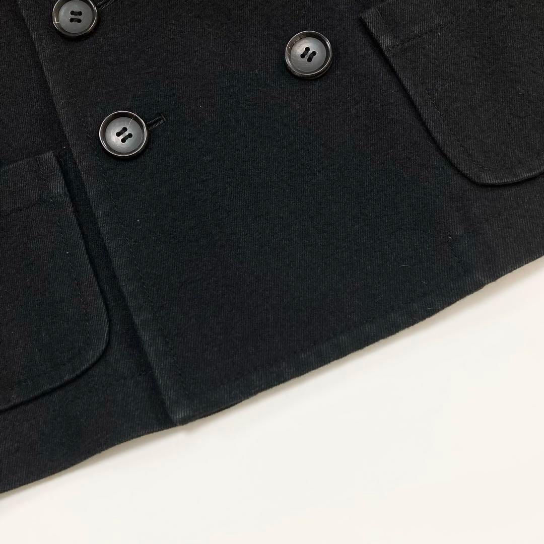 トリココムデギャルソン 16AW ウールコットン 丸襟 ダブルコート 黒Ｓ