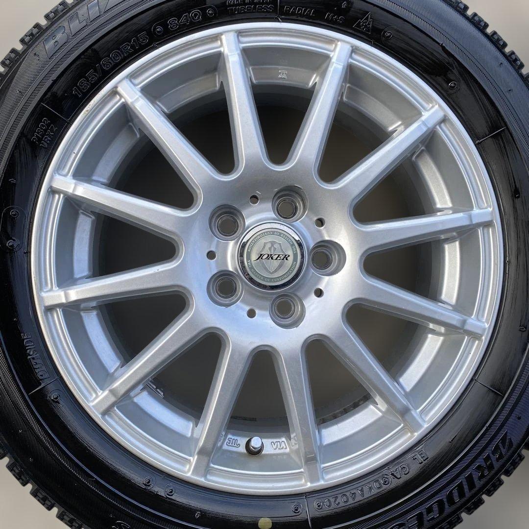 中古溝ありブリヂストンスタッドレスセット185/60R15旧型シエンタ　送料無料