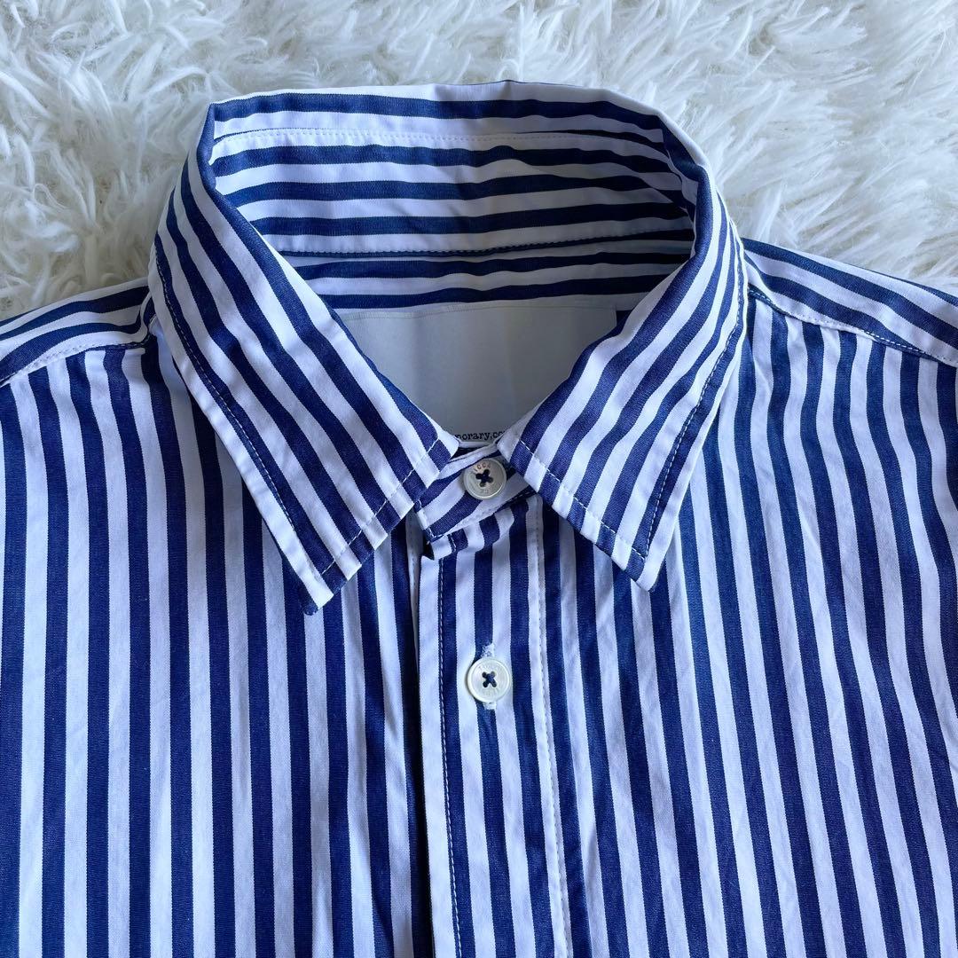 美品✨現行✨ティッカ スクエアビッグシャツ　ストライプ　ユニセックス　フリー