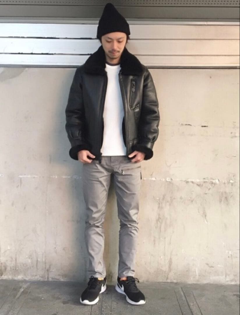 AVIREX B-3 カスタム リアルムートンレザー ジャケット L 美品