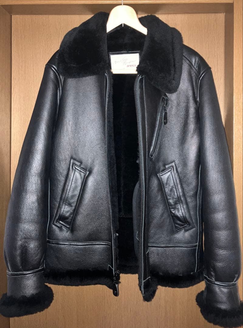 AVIREX B-3 カスタム リアルムートンレザー ジャケット L 美品