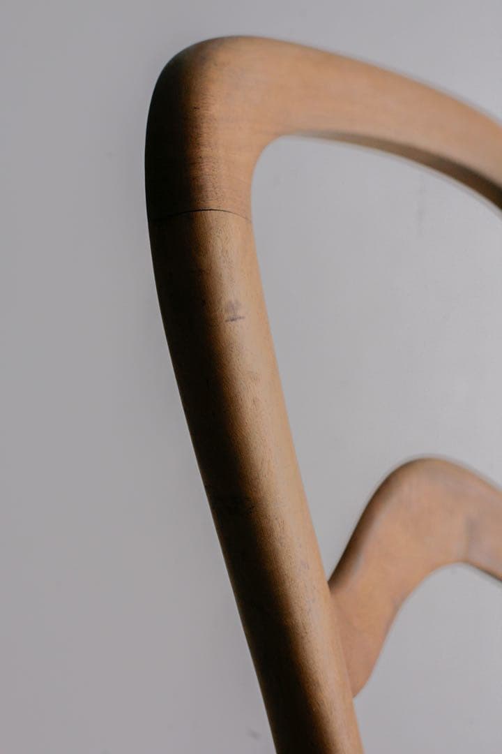 フランス　バルーンチェア　アンティーク 無垢財 モケット張り 古家具 ブロカント