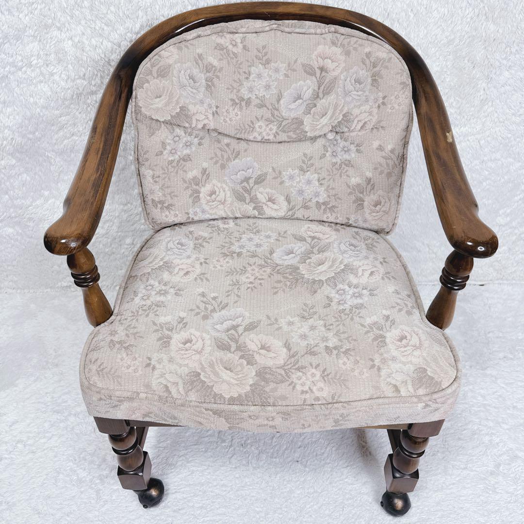 オールドカリモク ダイニングチェア コロニアル キャスター付き ①