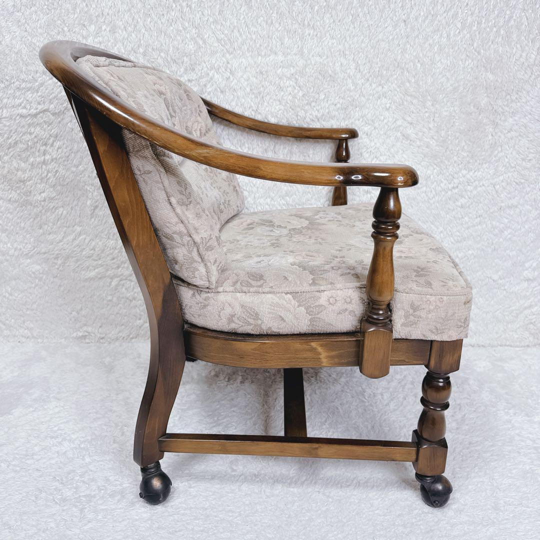 オールドカリモク ダイニングチェア コロニアル キャスター付き ①