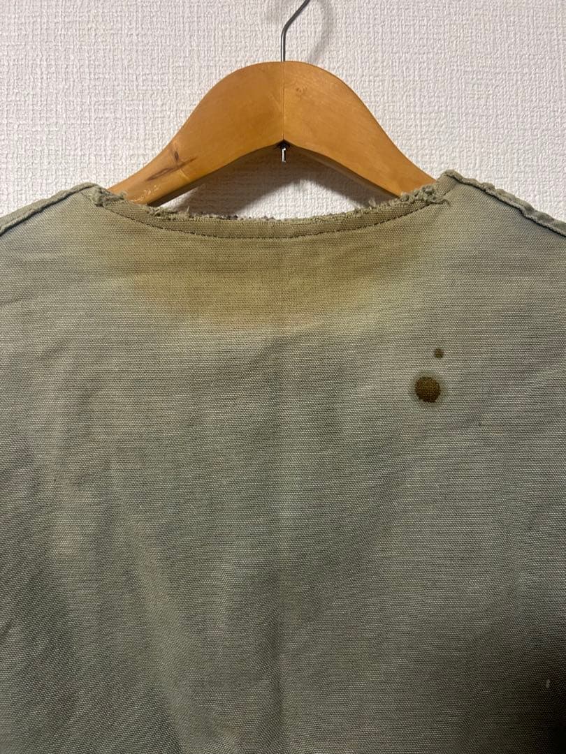 【星タグ】Carhartt ボアベスト 80s フェード ダメージ有