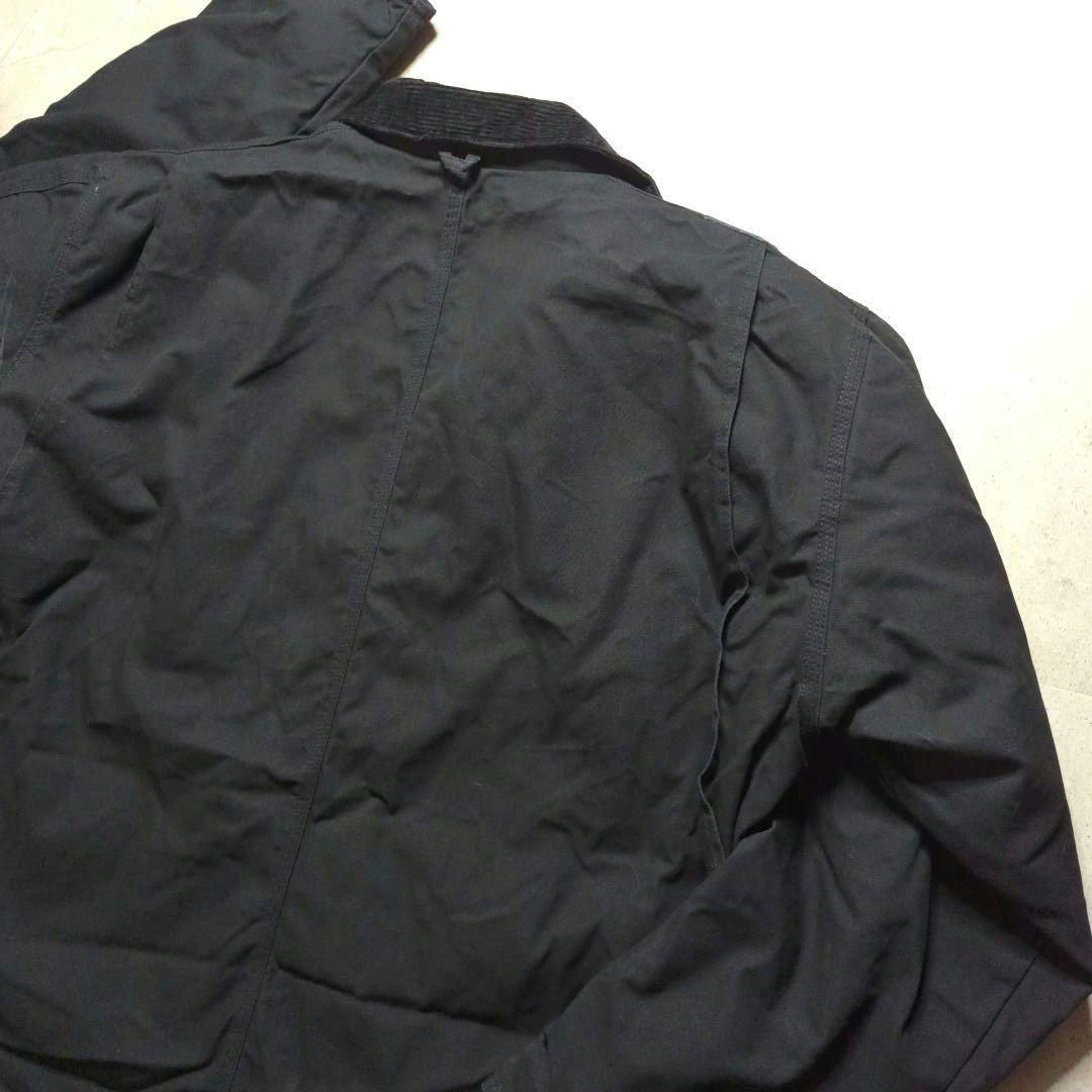 BERNEダックデトロイトジャケットXL 企業刺繍ロゴ中綿フェードブラック