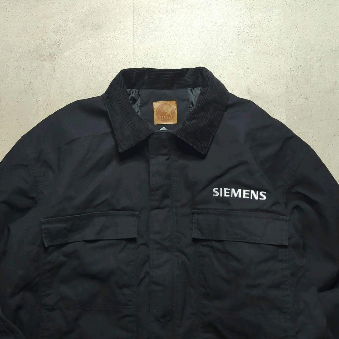 BERNEダックデトロイトジャケットXL 企業刺繍ロゴ中綿フェードブラック