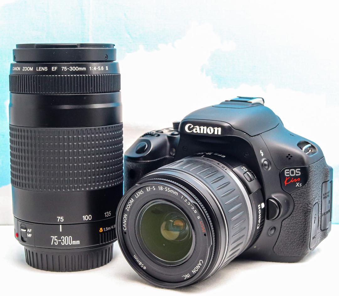 キャノン Canon kiss x5⭐️スマホに転送⭐️ダブルレンズ⭐初心者