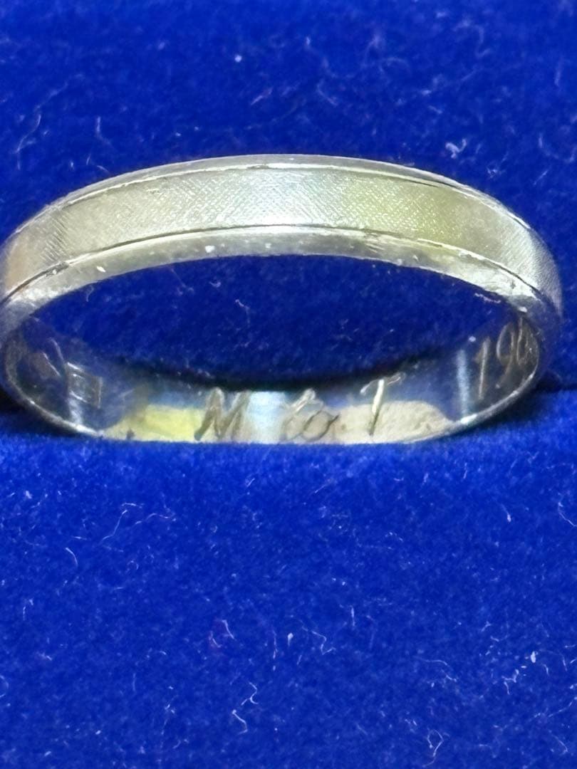 プラチナ甲丸リング　※私的刻印あり