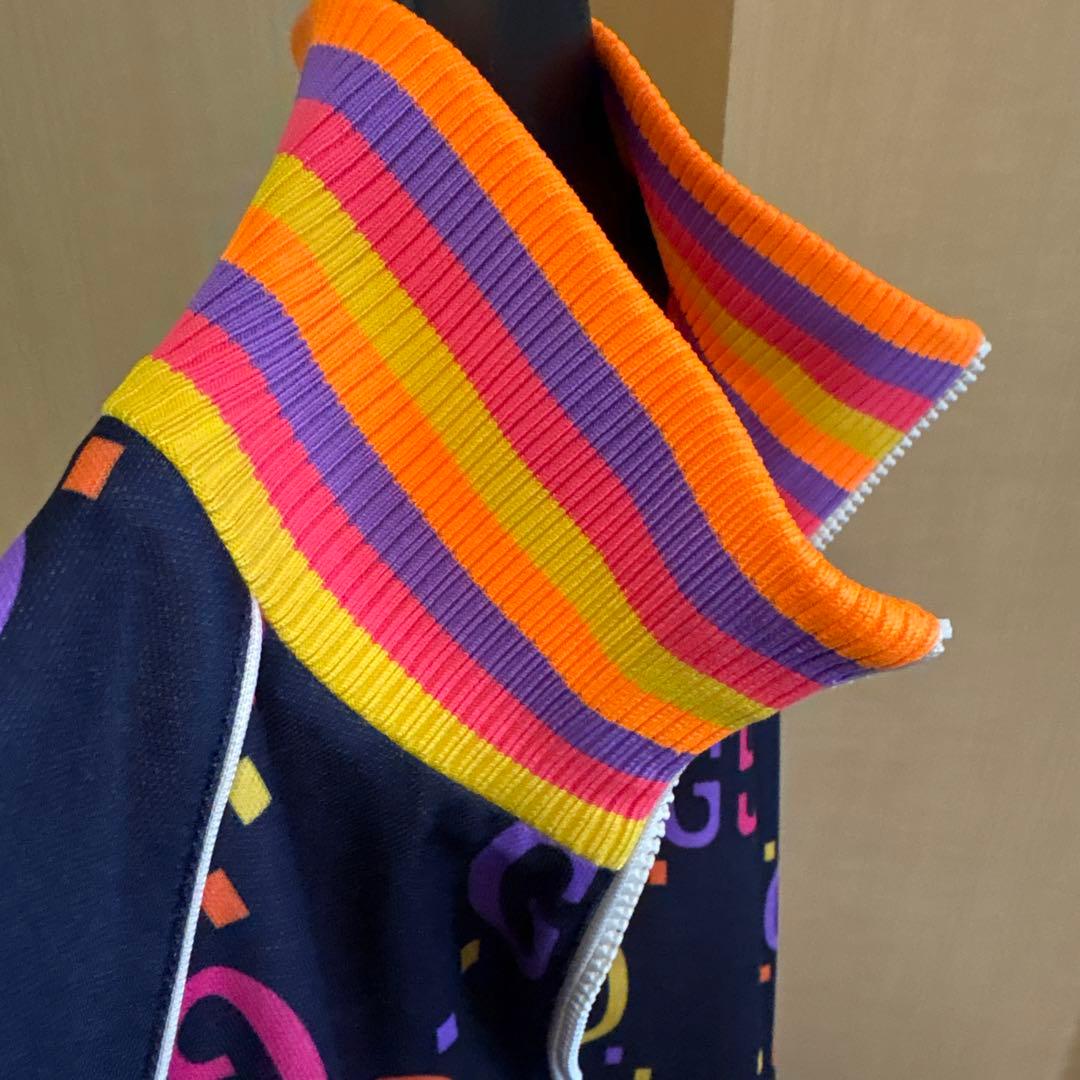 GUCCI テクニカルジャージ ジャンボGG 総柄ジップジャケット レインボー