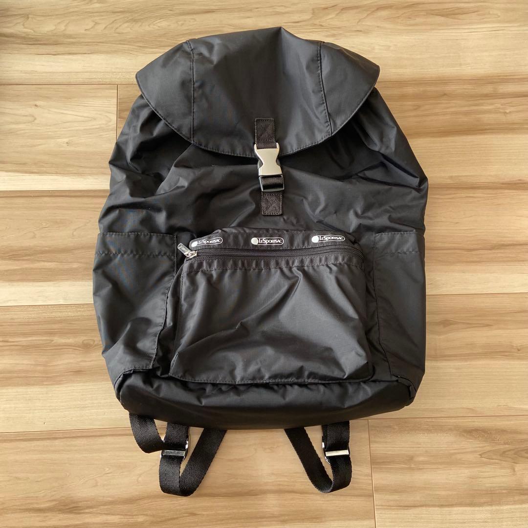 神崎恵 レスポートサック リュック 黒 ブラック