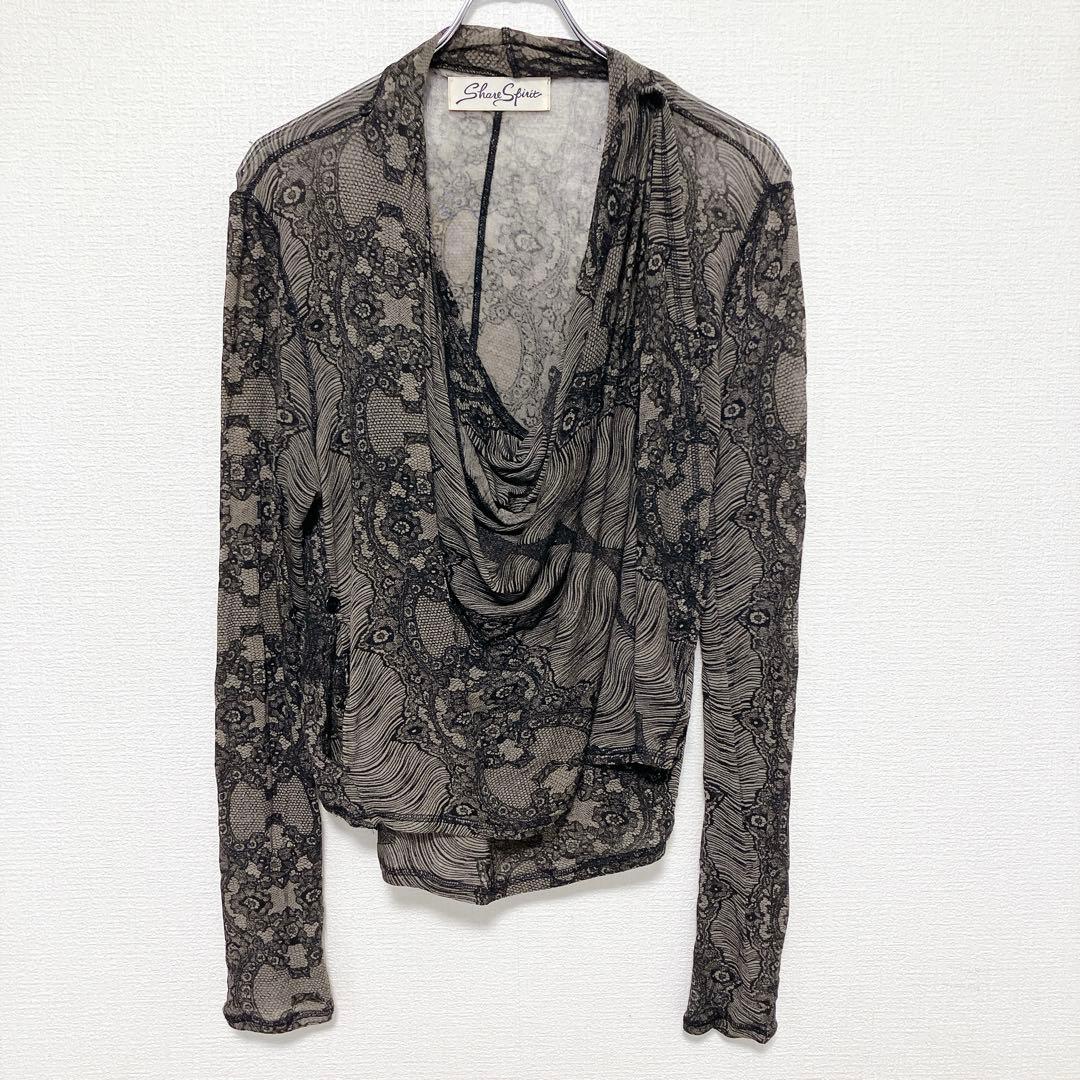 シェアースピリット　ドレープカットソー　変形カーディガン　2way