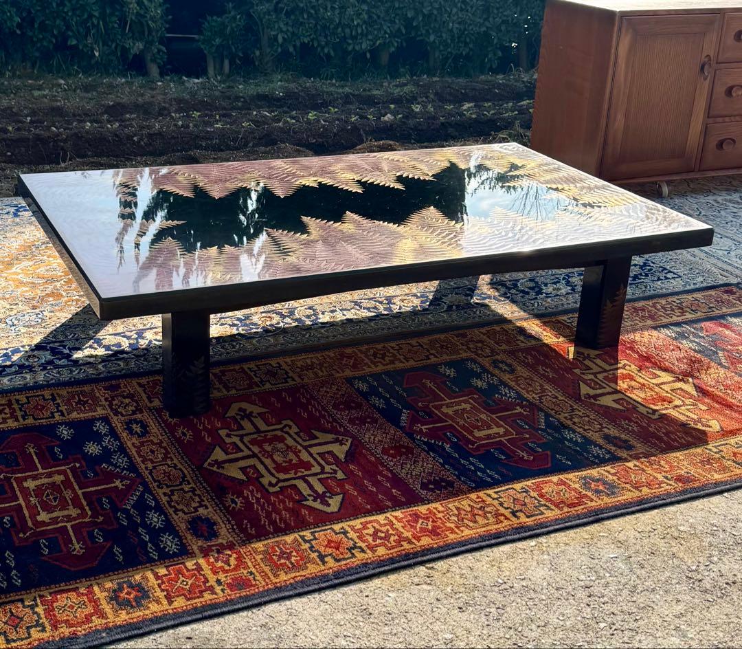 輪島塗 蒔絵 座敷机 漆芸 伝統工芸 シダ文様