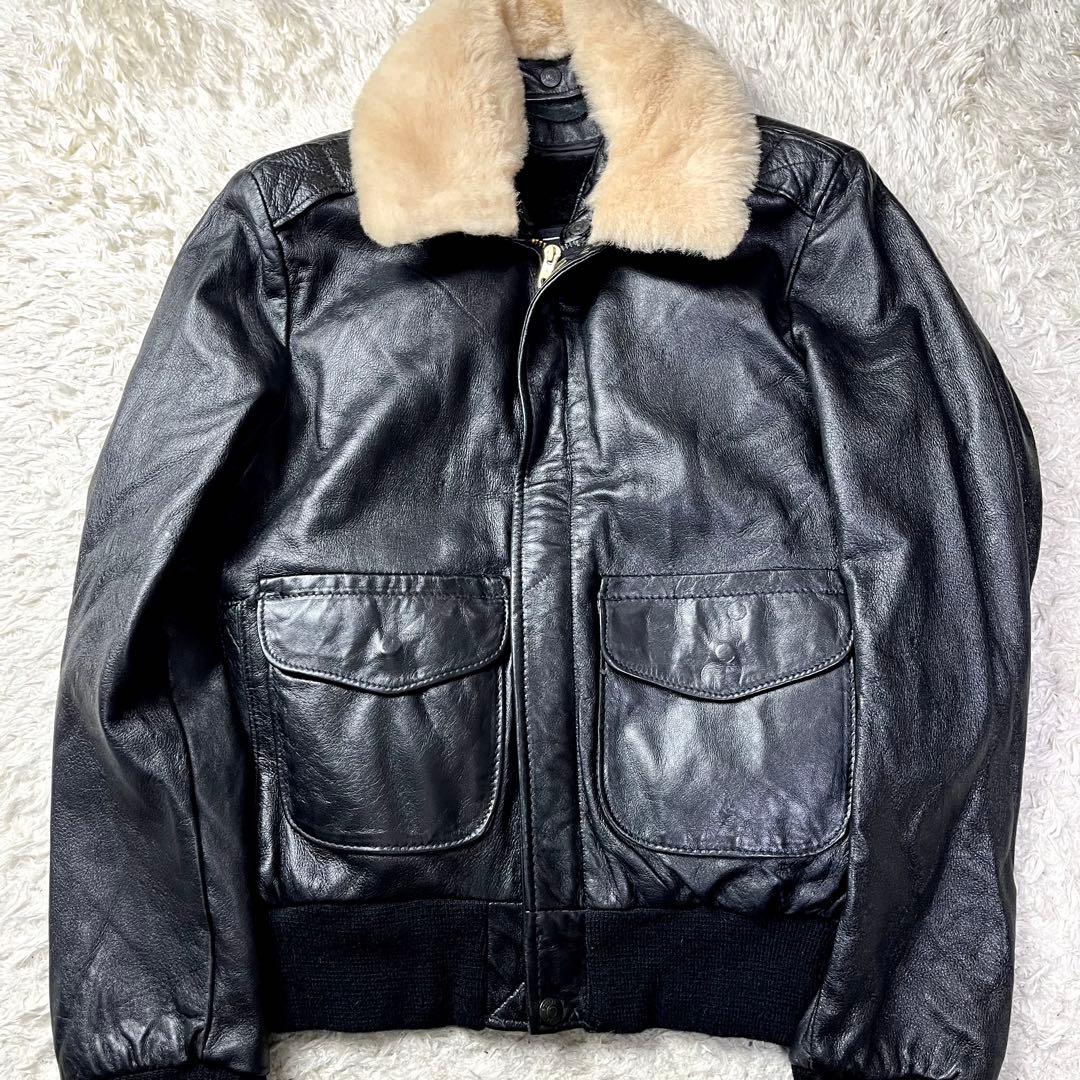 3way/極美品/入手困難✨ショット A-2 G-1 レザージャケット ブラック