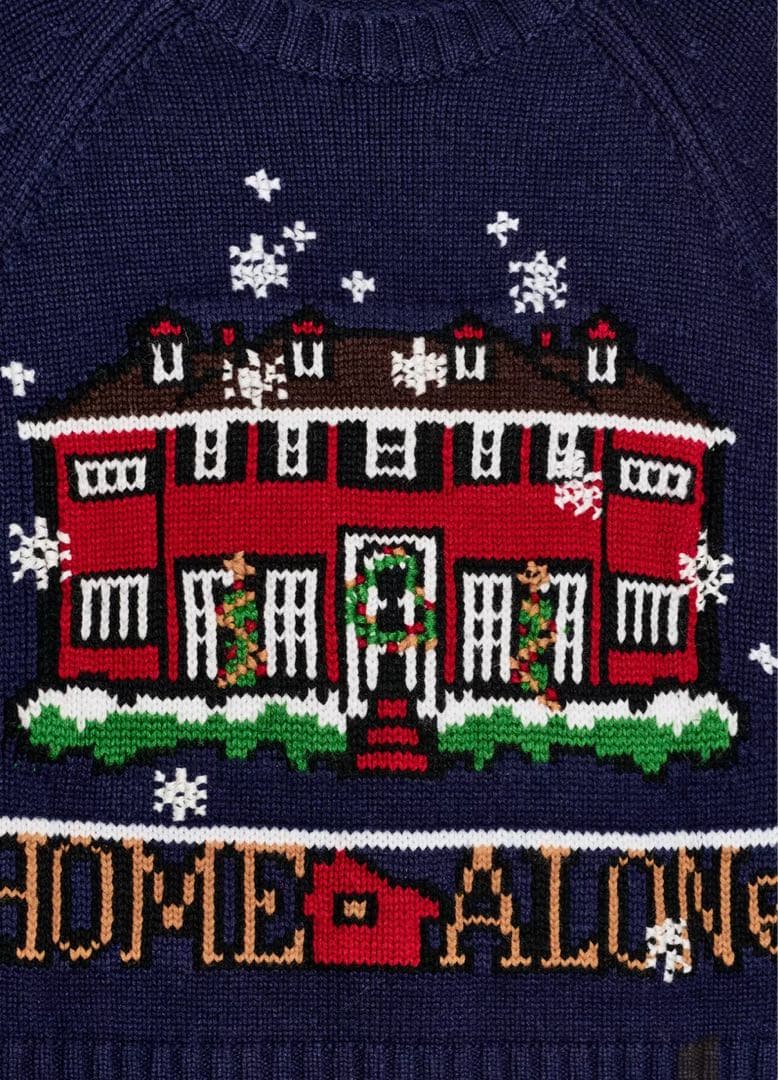 【新品】ZARA×ホームアローン 今季 ニットセーター 長袖 ネイビー