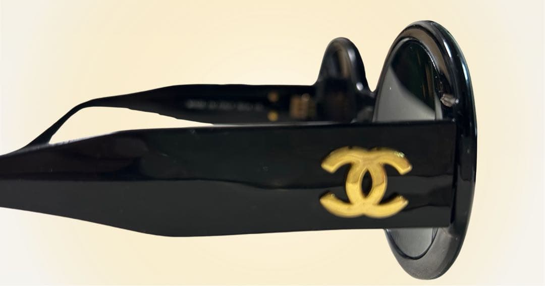 美品✨CHANEL サングラス 黒×金 ラウンド ココマーク 箱付き