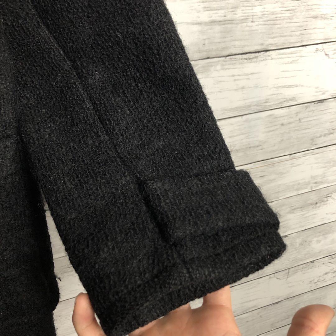 【美品】PRADA プラダ ミドル丈ダッフルコート ウール トグル 黒ブラック