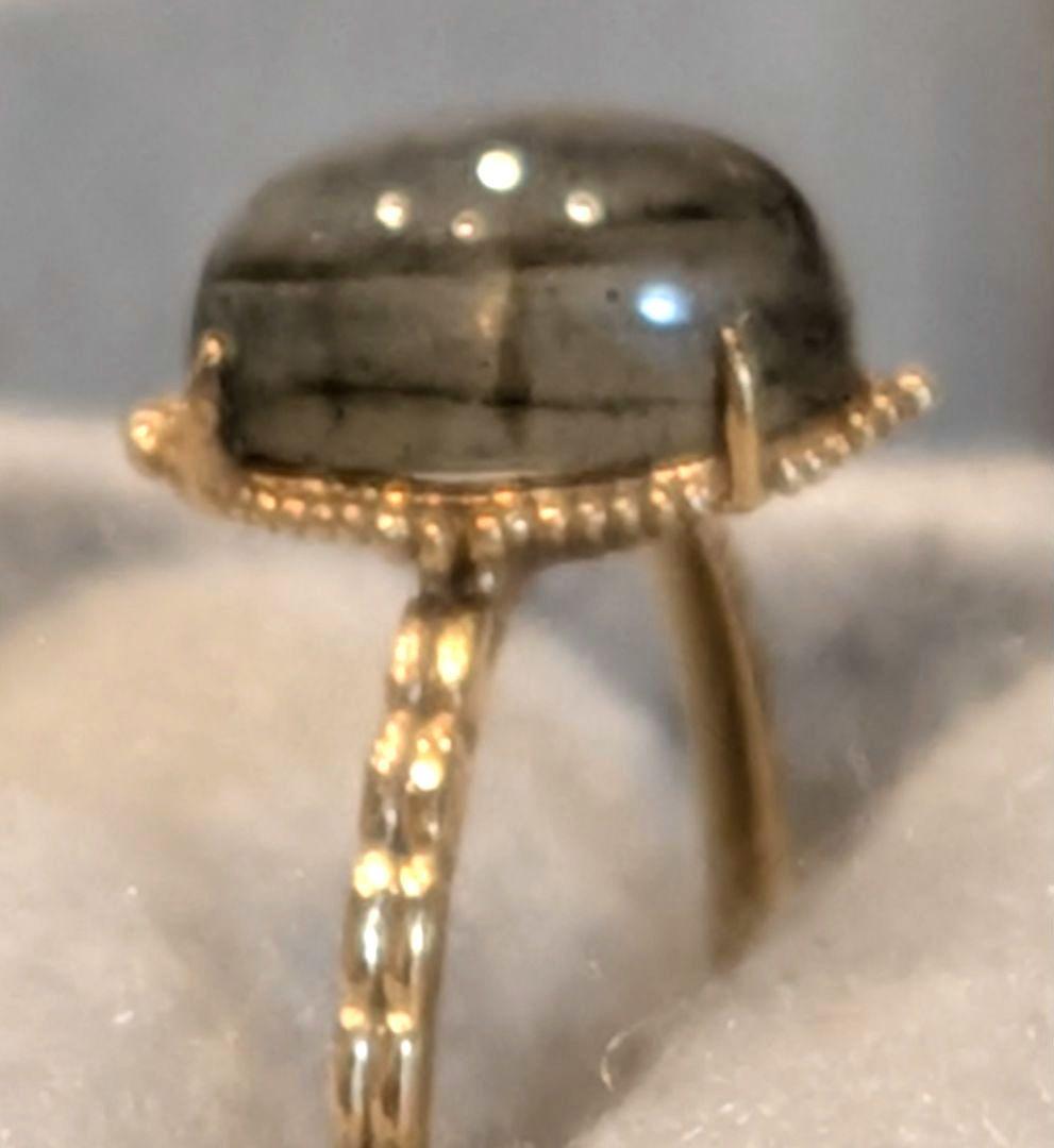 【NOIR DE POUPEE】K10 YG ラブラドライトリング　11号