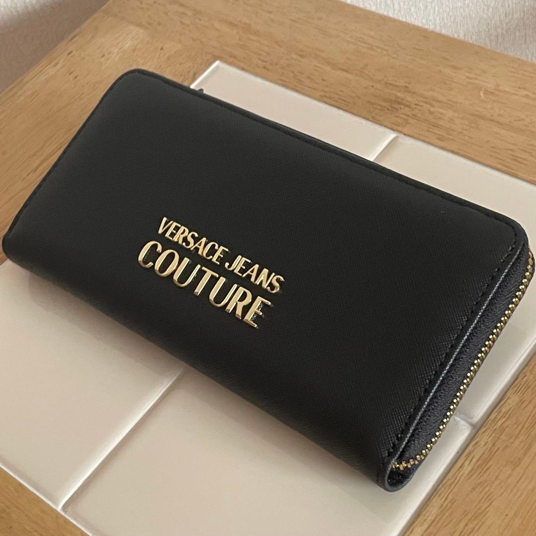 【おむらいすです】　ヴェルサーチェジーンズクチュール　長財布　ブラック