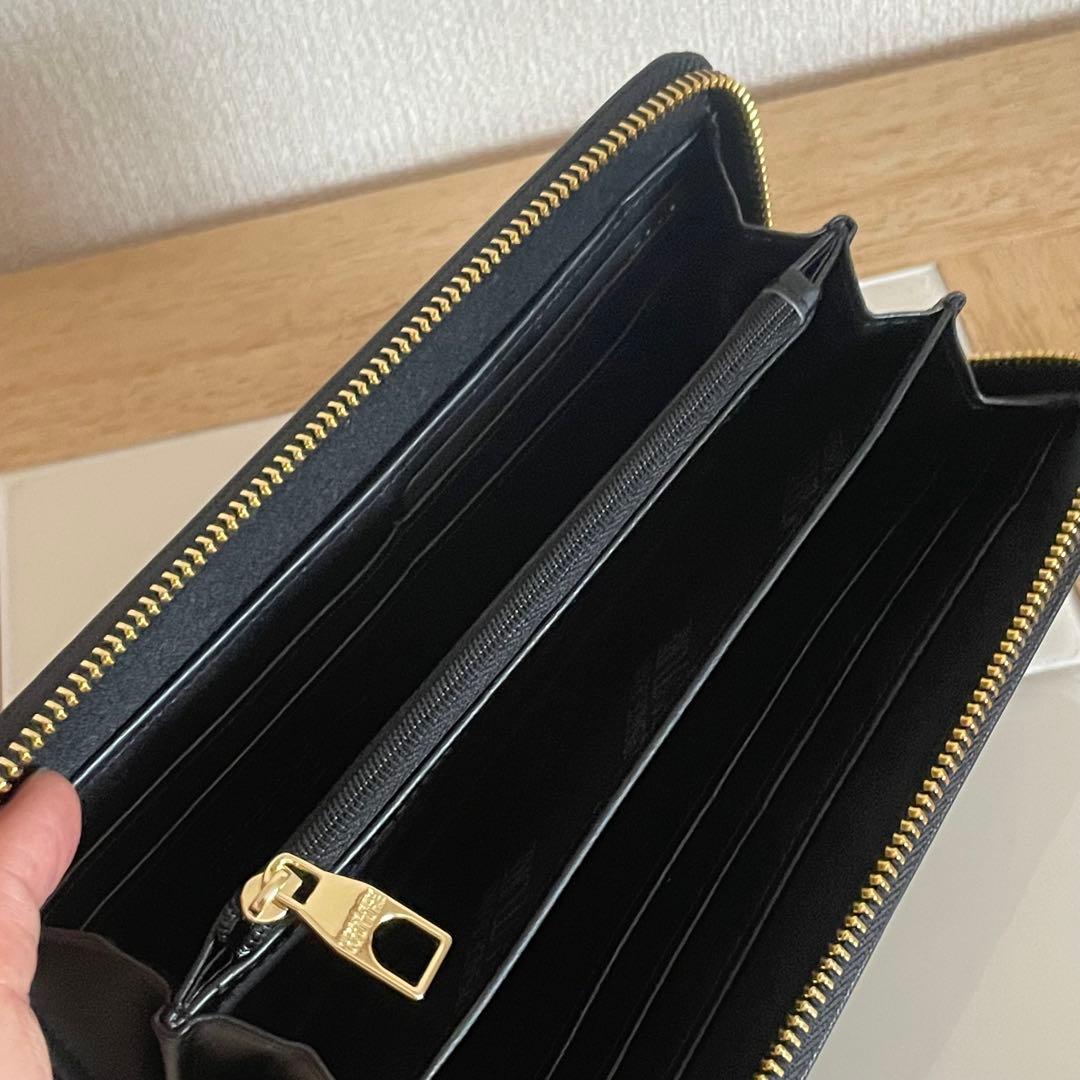 【おむらいすです】　ヴェルサーチェジーンズクチュール　長財布　ブラック