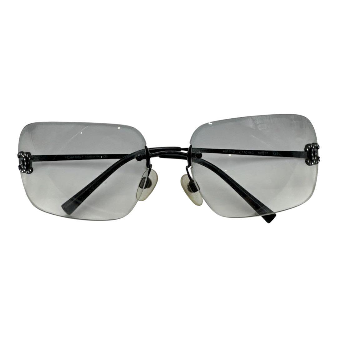 シャネル リムレス サングラス ココマーク ラインストーン レディース メンズ