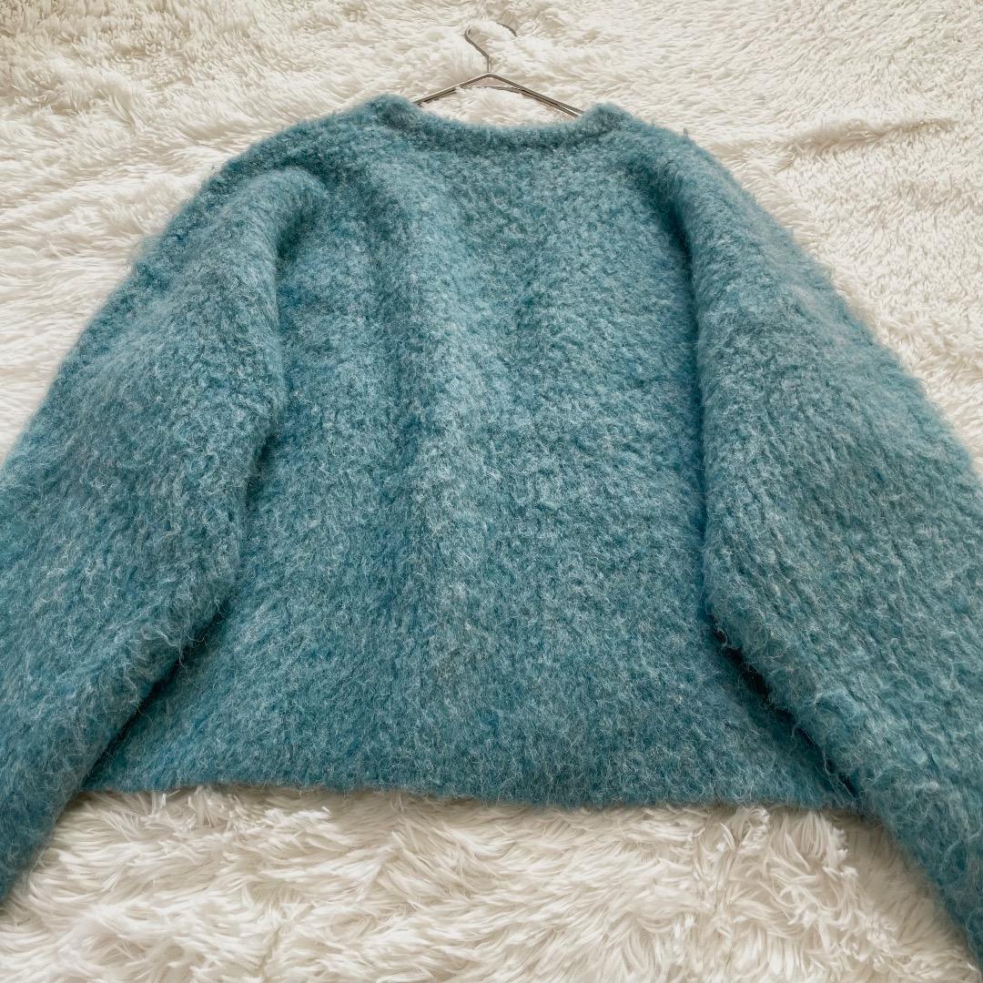 2023AW Whim Gazette ニット Vネック プルオーバー ブルー