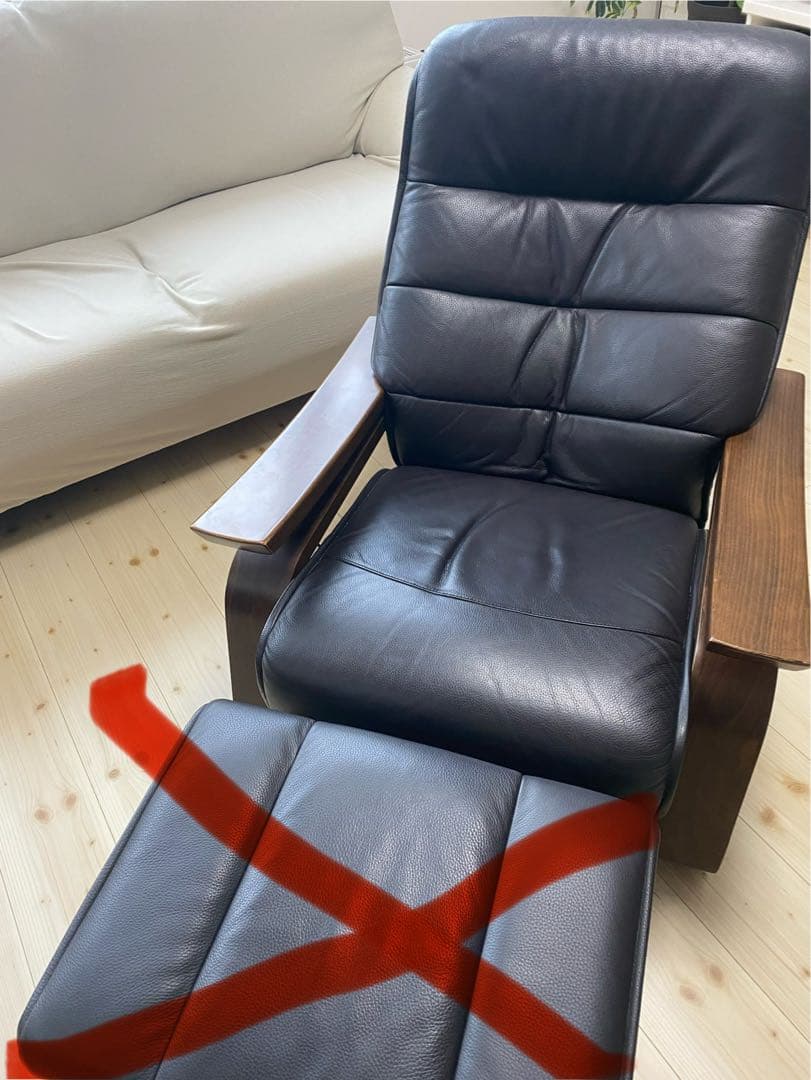 冨士ファニチア 本革 リクライニングソファ レザー ※オットマン別売