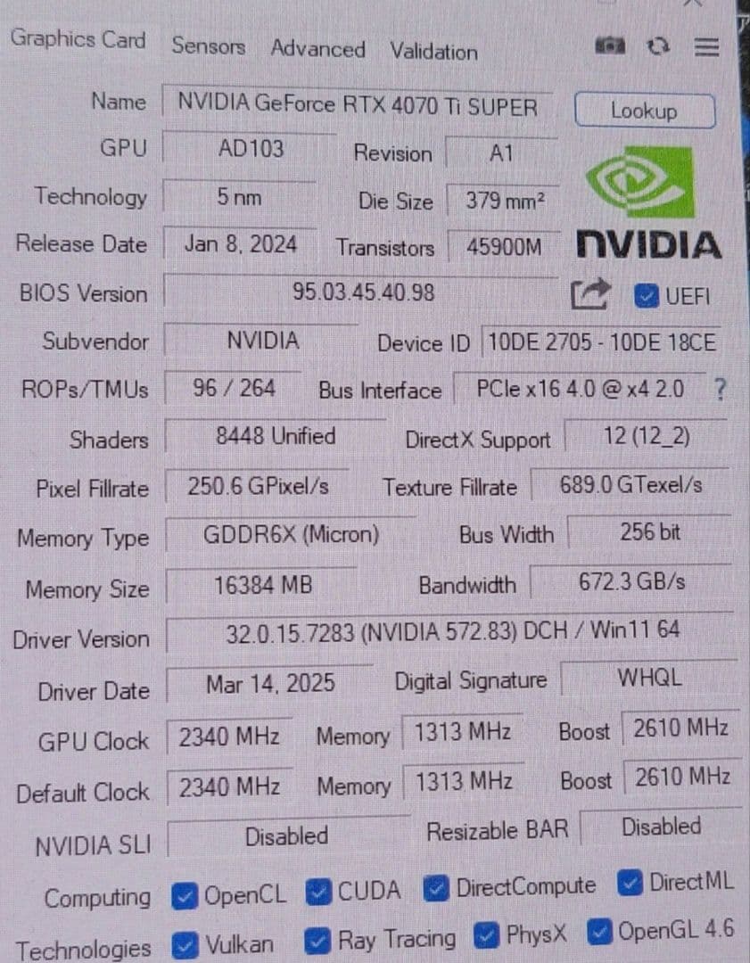 BI　NVIDIA GeForce RTX 4070 Ti SUPER