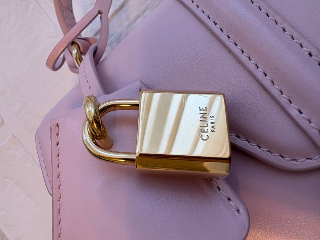 【美品】セリーヌ　セーズ　ミニ16 パステル　ピンク　ショルダー　ハンドバッグ