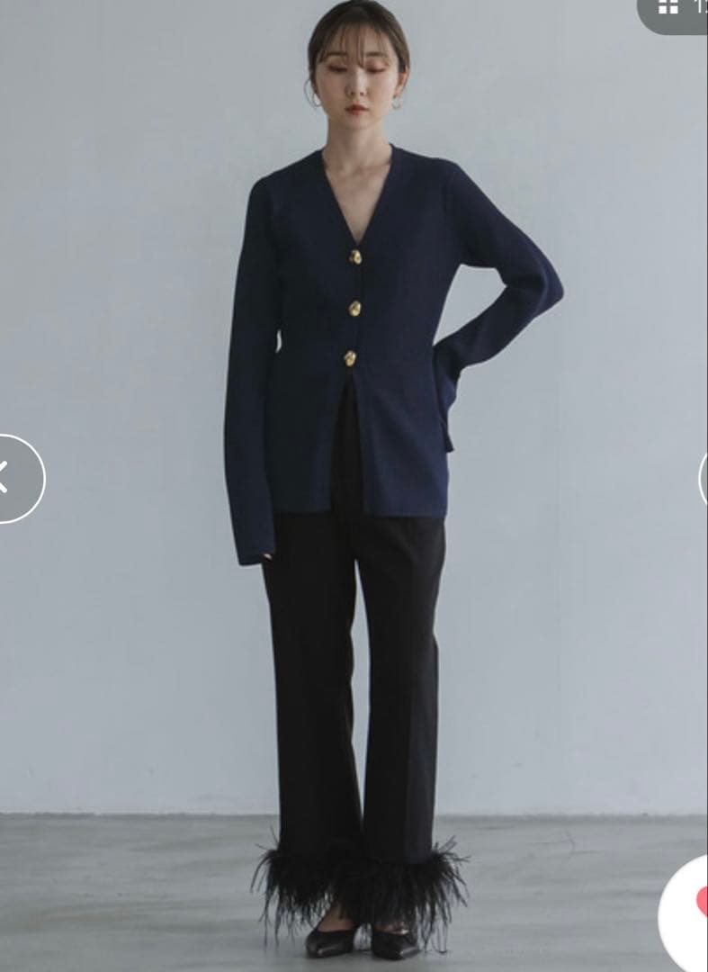 ELENI/エルニ フロウゴールドボタンニット