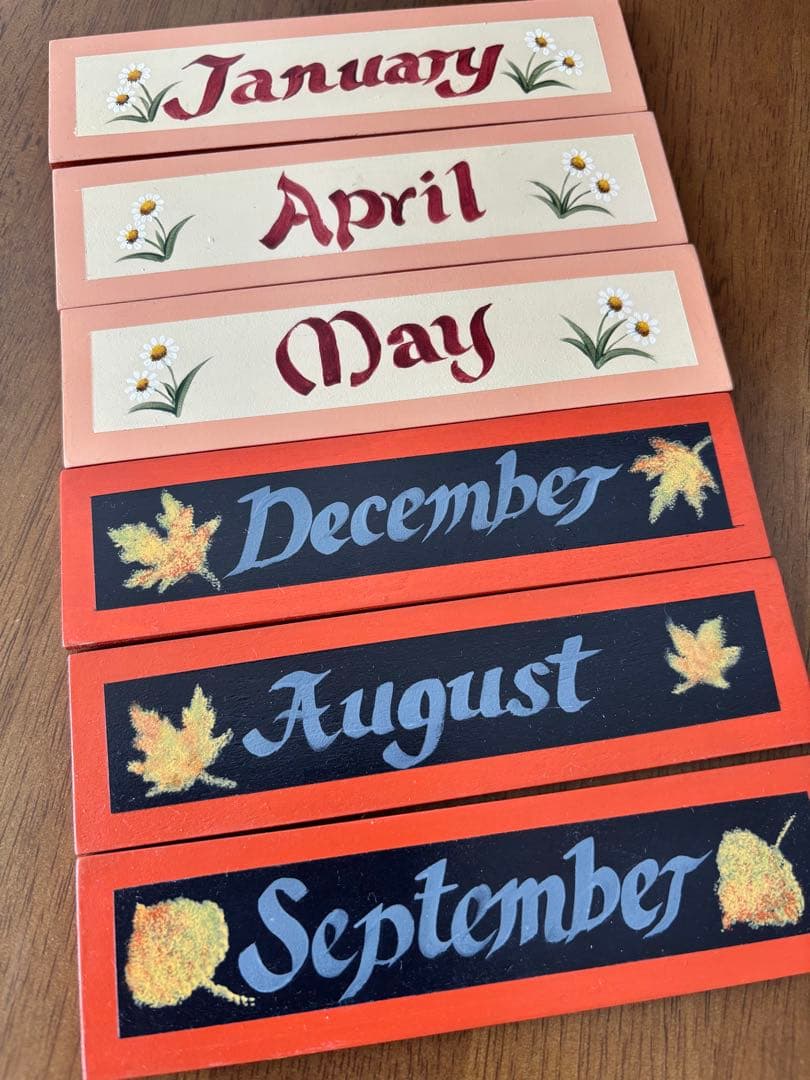 トールペイント木製カレンダー