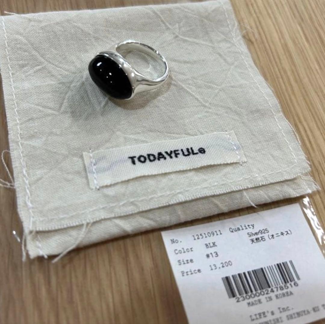 TODAYFUL Gem Stone Ring ブラック 13号