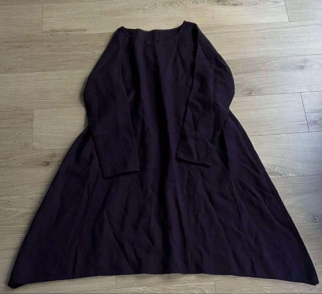 美品 JURGEN LEHL フレアニットワンピース ウール 紫